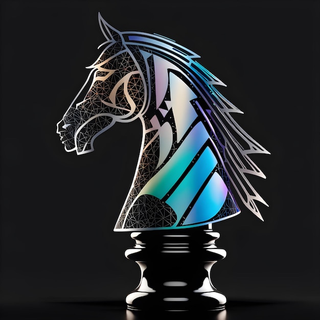 Photo imagine a sleek and majestic knight chess piece crafted with intricate detail and power reimagined