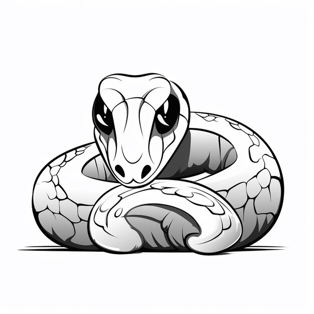 Photo img boa constrictor sketch cute flat coloring book kawaii line art