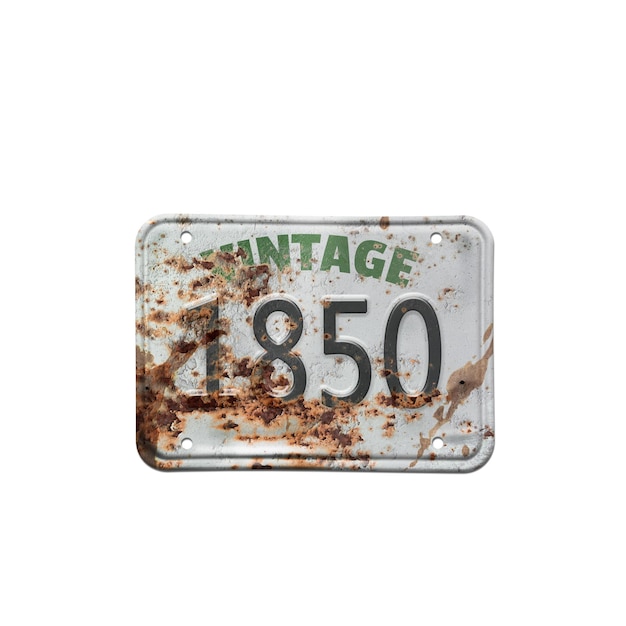 Imitation old license car plate. Illustration