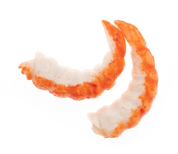 Photo imitation shrimp for shabu shabu isolated on white background