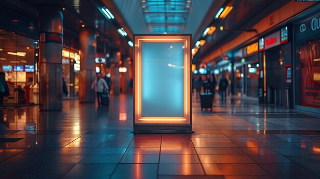 Photo imitation of unoccupied illuminated display in air terminal