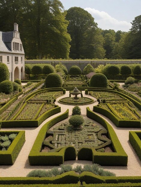 immergroene bomen worden in een rij geplant Boom thuya Decoratieve planten Landschapsontwerp Tuinieren