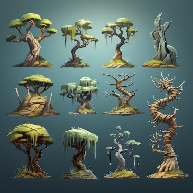 Immerse in the Enchanting World of Zebra Tree Assets Captivating Concept Art in Rayman Legends Styl