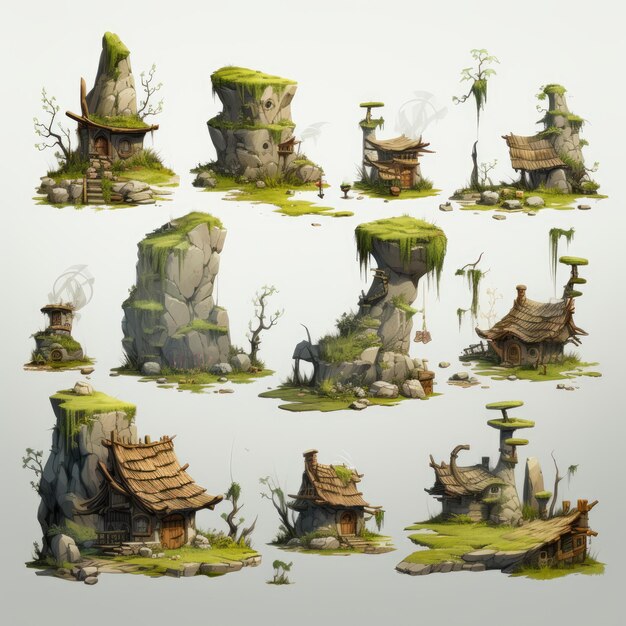 Immerse in the Magical World of Great Plains Rayman Legends Style Concept Art with a Plain Backgrou