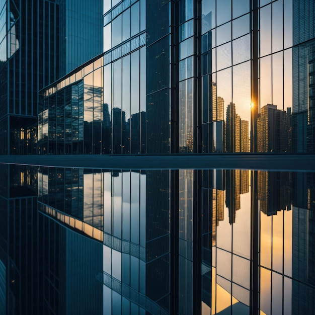 Immerse yourself in the beauty of Urban Reflections where the city skyline comes to life on glass