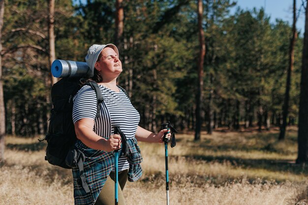 Immerse yourself in the bold steps to wellness as an american hiker a plussize female ventures into