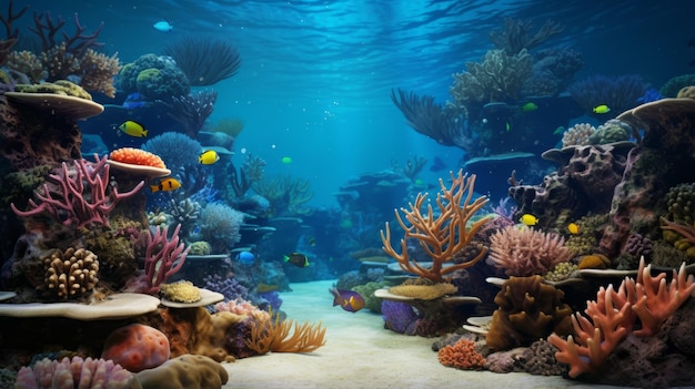 Photo immerse yourself in stunning 3d underwater scenes with vibrant colors