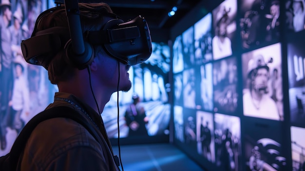 Foto immergiti in un mondo di realtà virtuale