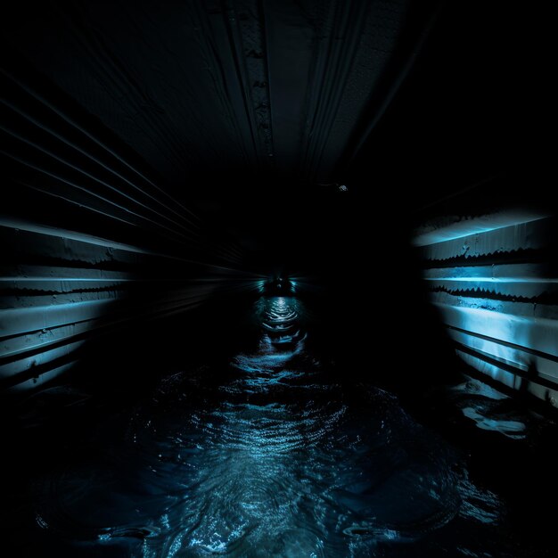 Immersed in Cinematic Realism A Freefalling Tunnel in the Infinite Azure Waters Captured from a Bi