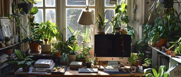 Photo immersed in greenery exploring garden designs and seed catalogs