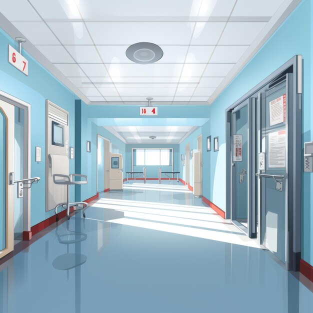 Immersive 3D Vector Tour Exploring the Hospital's Front Door View