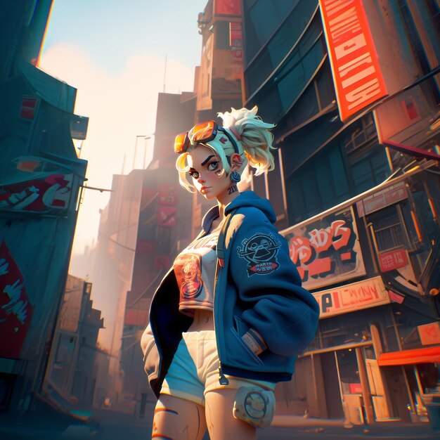 Photo immersive action unleashed a cinematic masterpiece of sunset overdrive's female heroine with cuttin