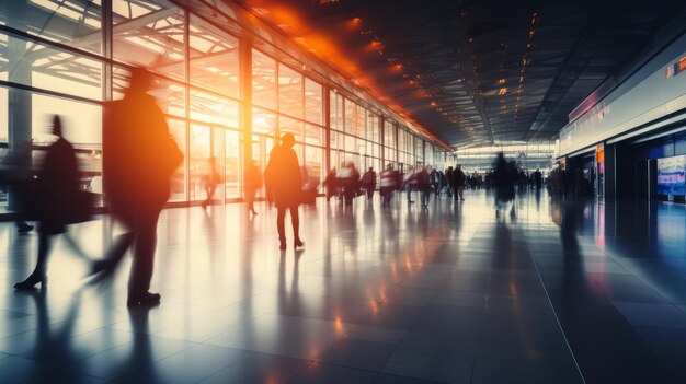 Immersive Blur A Glimpse of Passengers in the Airport