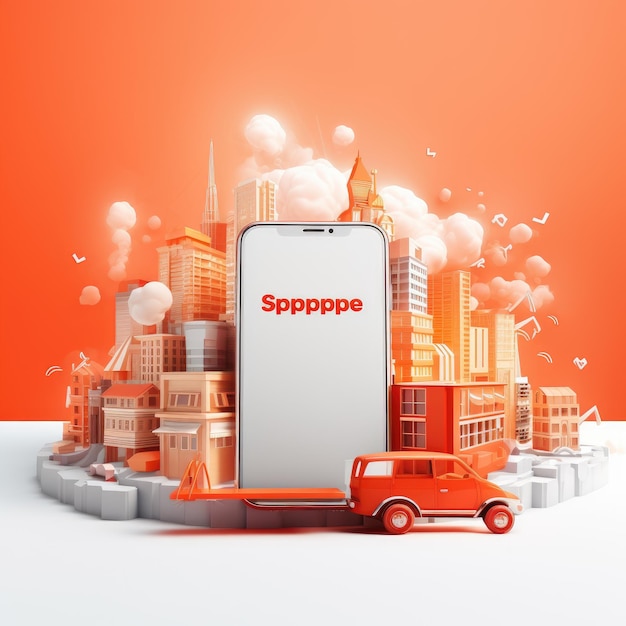 Immersive branding the shopee logo takes center stage in striking background image