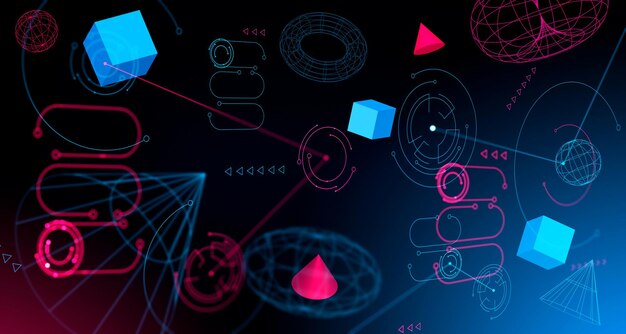没入型の未来的なメタバースとブロックチェーン インターフェイス