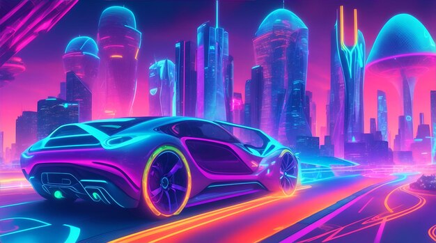 Immersive highresolution 3d illustration of a vibrant and futuristic background futuristic city