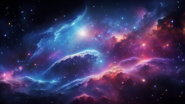 Immersive Realism Space Background with Stardust Shining Stars Colorful Cosmos Nebula and Milky Way