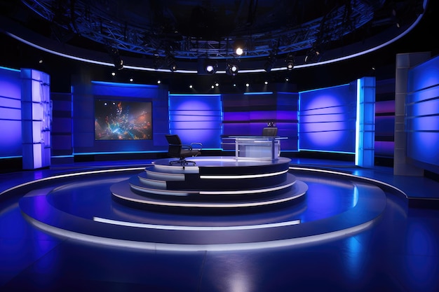 Immersive TV Studio Stage voor Live Network Reporting