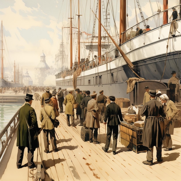 Immigrants arrived in the United States by ship in 1900s migrants to America