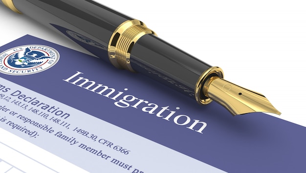 Immigration document 3d illustration