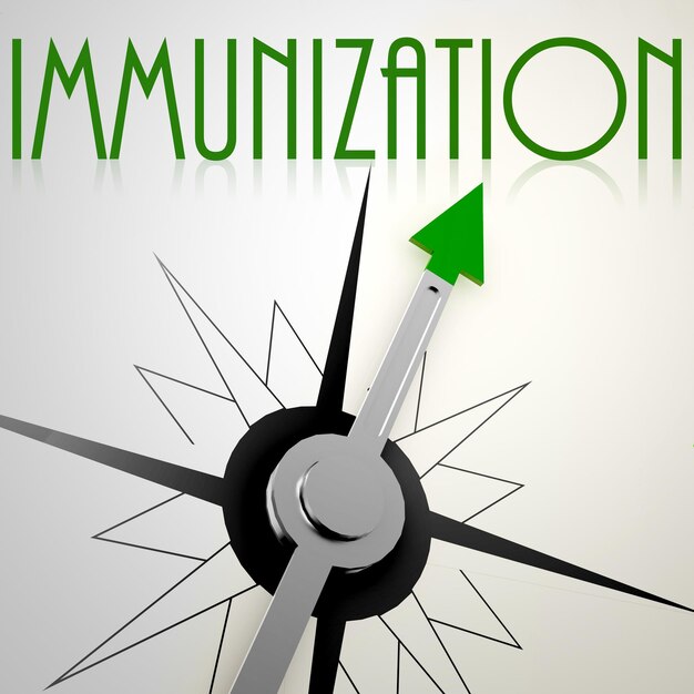 Foto immunizzazione sulla bussola verde