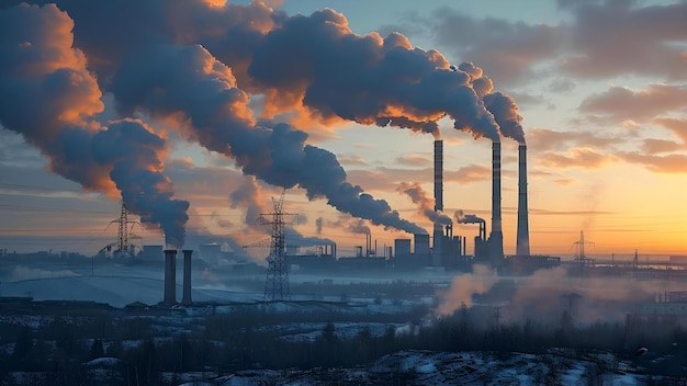 The Impact of Industrial Emissions on Climate Change and Pollution Concept Environmental Impact Industrial Emissions Climate Change Pollution