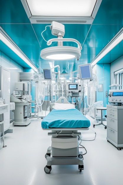 an impeccably clean and organized operating room Created with generative AI technology