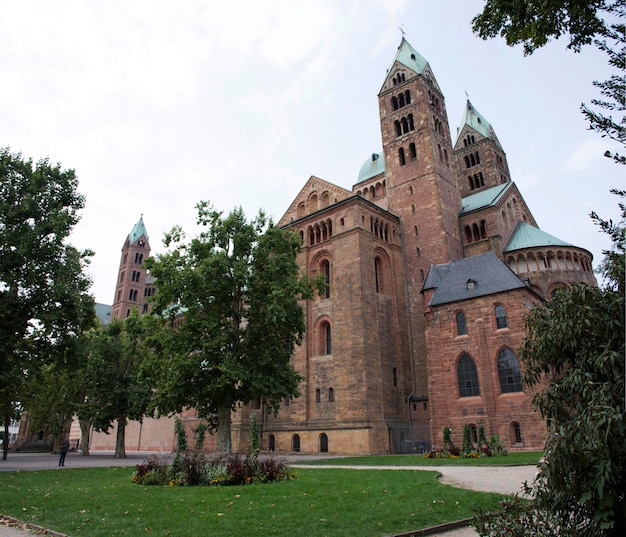 The Imperial Cathedral Basilica of the Assumption and St StephenxADom zu Unserer lieben Frau or Speyer cathedral for travelers people travel and visit at Speyer town in Rhineland Palatinate Germany