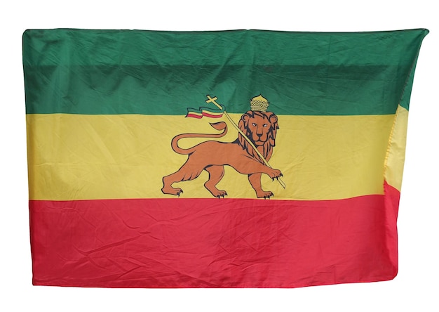 Imperial flag of Ethiopia isolated over white