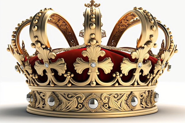 Императорская золотая корона на белом фоне