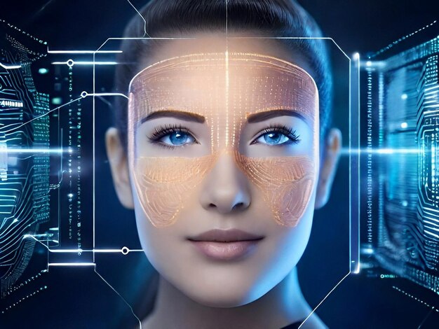 Premium AI Image | Implementation of computer vision Facial recognition ...