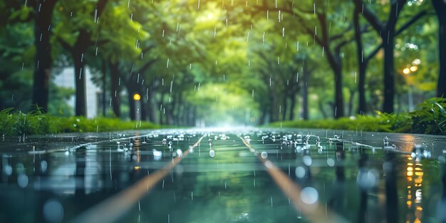 Photo implementing green infrastructure for sustainable rainwater management in urban areas concept sustainable urban development rainwater harvesting green infrastructure urban resilience