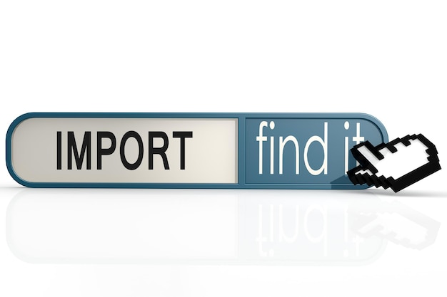 Import word on the blue find it banner