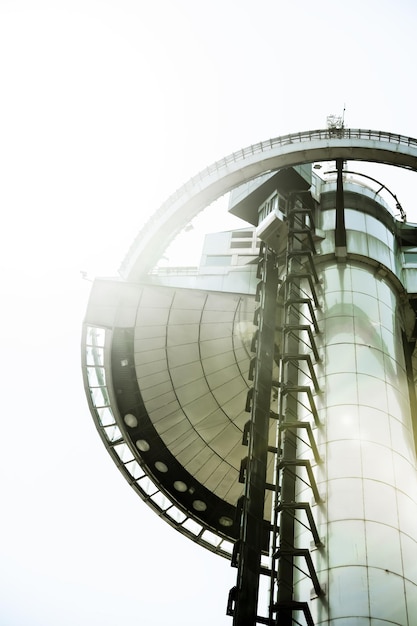 The imposing metallic tower of the Moncloa viewpoint