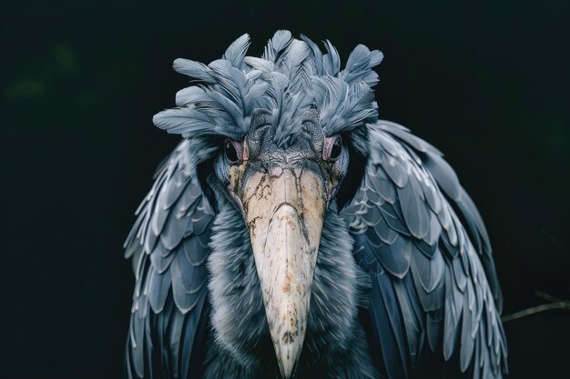 Photo an imposing portrait of the magnificent shoebill bird