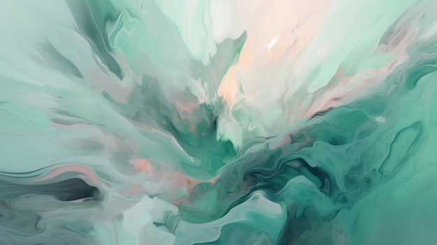 Impressionistic mint pastel colors modern abstract Generative ai