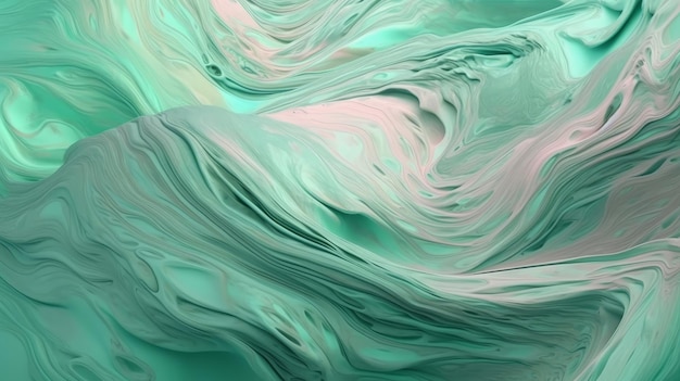 Impressionistic mint pastel colors modern abstract Generative ai