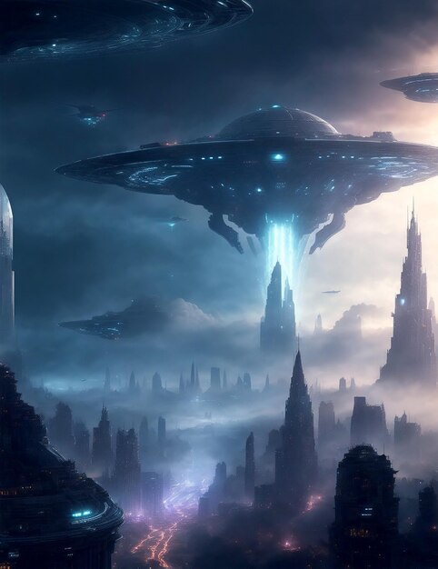 Impressive city of an alien civilization