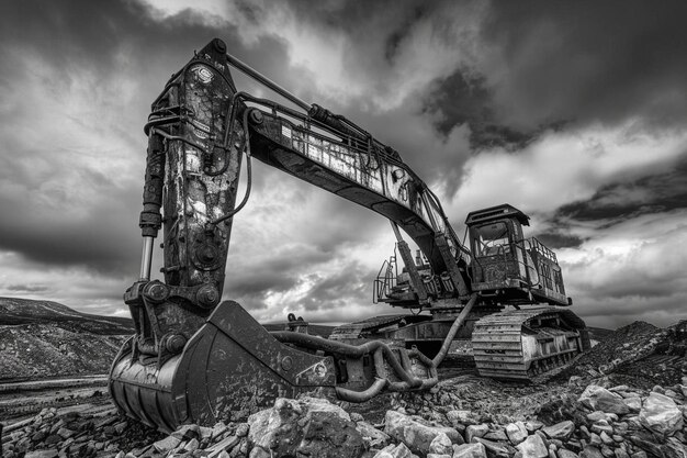 Photo impressive dragline excavator machine dragline excavator picture photography