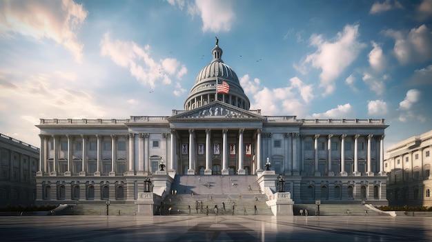 Photo impressive government building photo realistic illustration