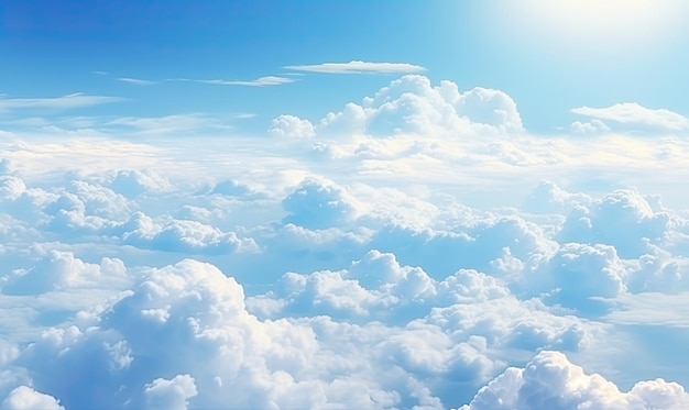 아름다운 날에 아름다운 구름의 공중 전망의 인상적인 이미지 생성 AI
