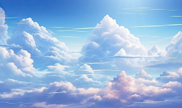 Impressive image of an aerial view of beautiful clouds on a lovely day generative ai