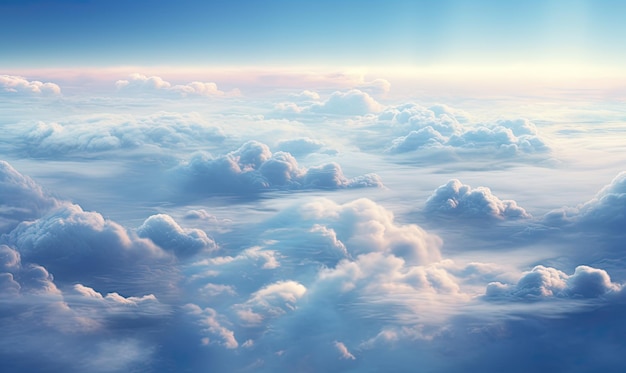 美しい日の美しい雲の空中景色の印象的な画像 生成的なAI