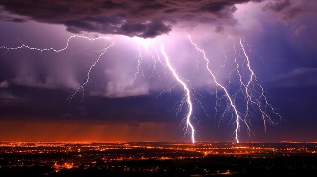 An impressive lightening storm was over