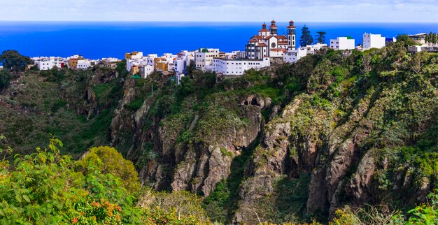 Impressive mountain village Moya over rocks