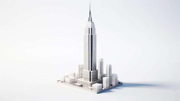 Photo impressive representation showcasing a towering skyscraper model architectural grandeur scale model city skyline intricate craftsmanship generated by ai