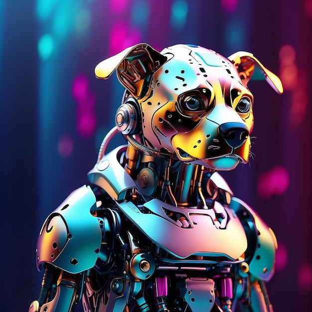 Impressive robot dog illustration blends technology and cuteness