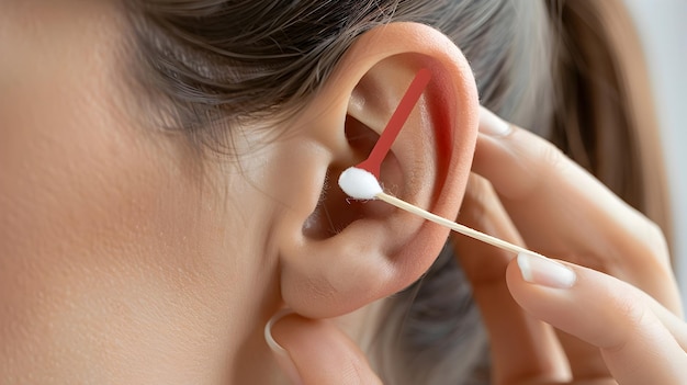 Photo improper use of swabs risking ear canal damage