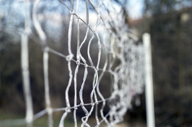 An improvised network for playing volleyball in the park