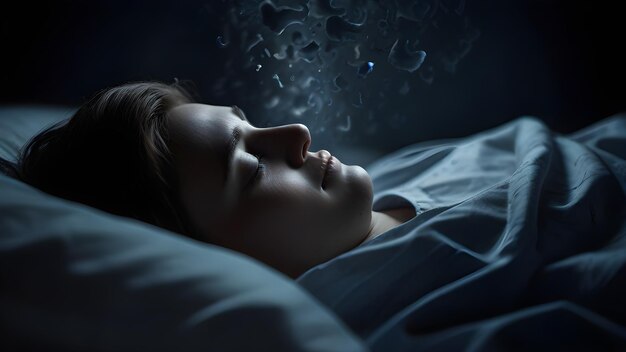 in bed liggende vrouwen met slaapstoornissen